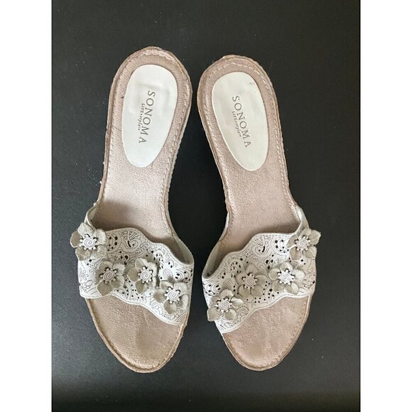 Sonoma Women’s Slide Ons White Size 8 - Picture 1 of 6